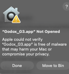 Godox Launcher Blocked by Mac